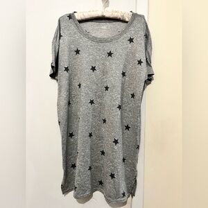 Jenni Gray Star Print Relaxed Pajama Sleep Shirt NWOT